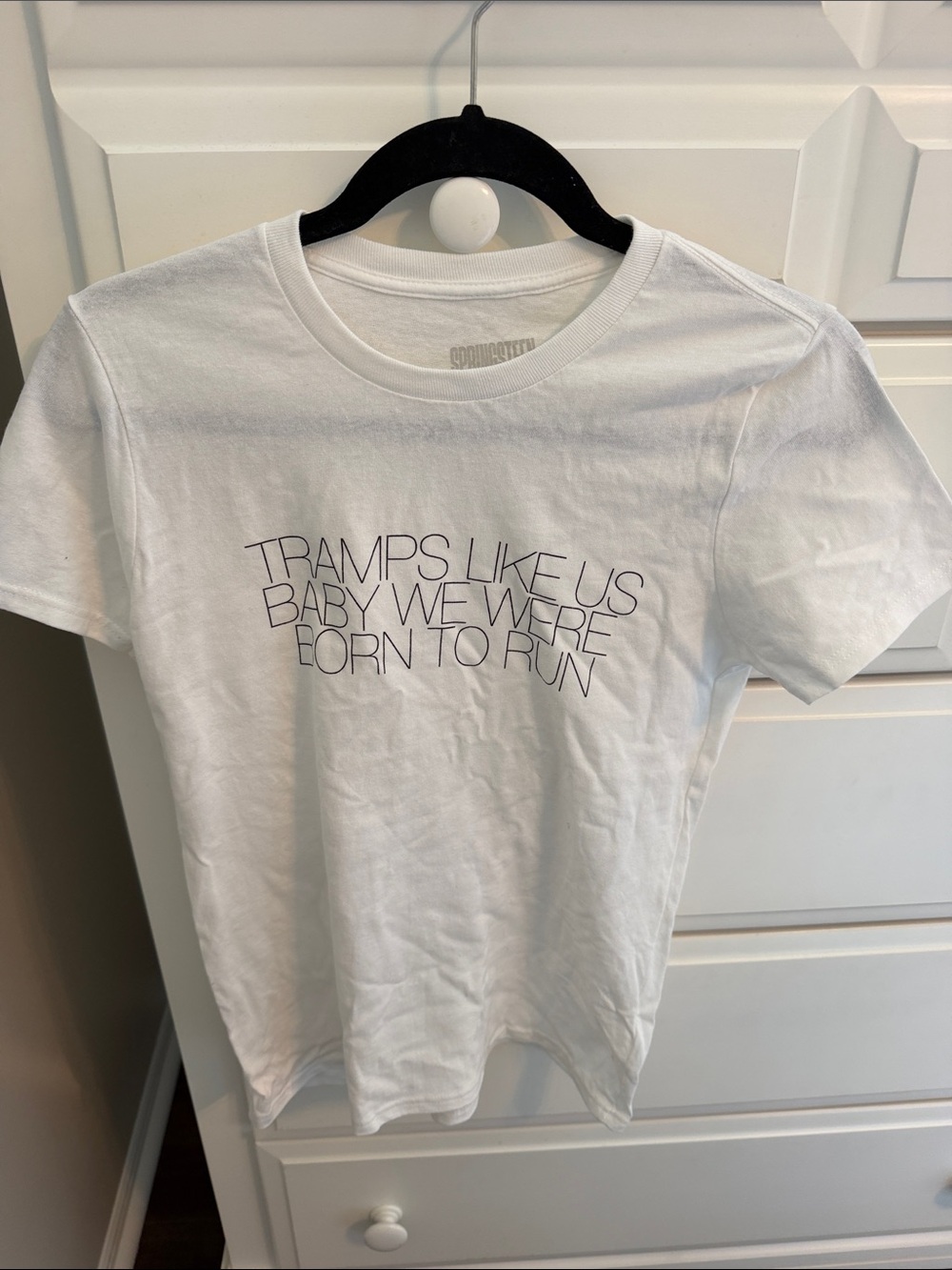 Springsteen Graphic Tee — White with Black Print